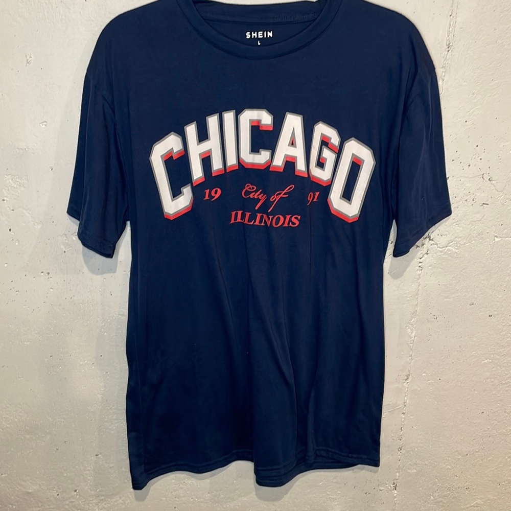 Mens Shein “Chicago” graphic T-shirt size L / Blue